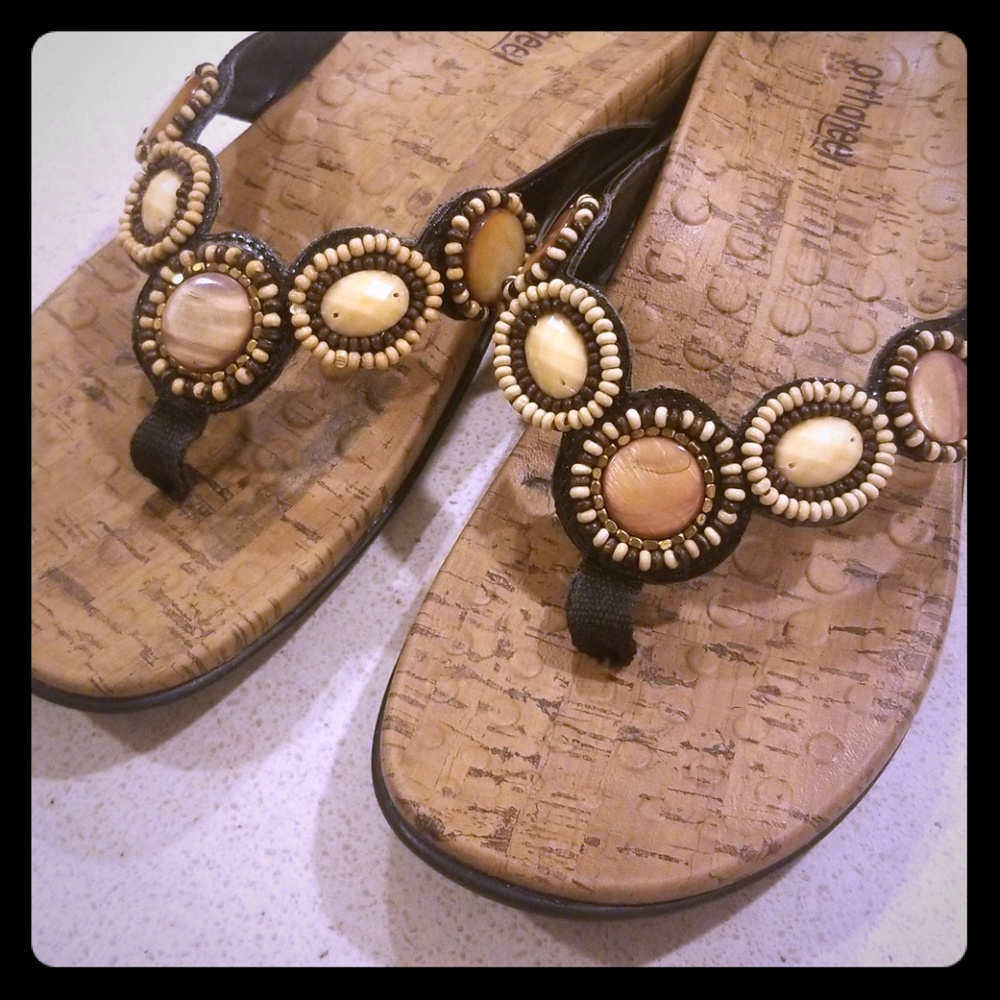 Orthaheel Boho Stone Bead Sandals